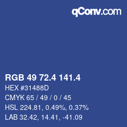 カラーコード: RGB 49 72.4 141.4 | qconv.com