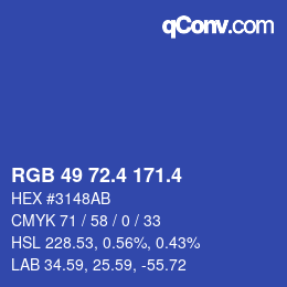 カラーコード: RGB 49 72.4 171.4 | qconv.com