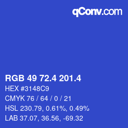 カラーコード: RGB 49 72.4 201.4 | qconv.com