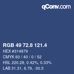 カラーコード: RGB 49 72.8 121.4 | qconv.com