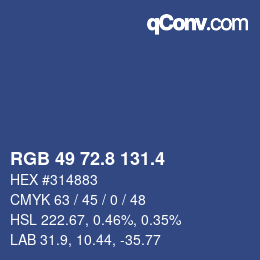 カラーコード: RGB 49 72.8 131.4 | qconv.com