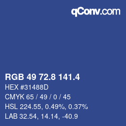 カラーコード: RGB 49 72.8 141.4 | qconv.com
