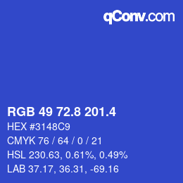 カラーコード: RGB 49 72.8 201.4 | qconv.com
