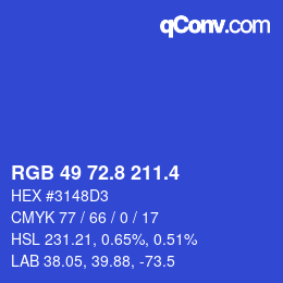 カラーコード: RGB 49 72.8 211.4 | qconv.com