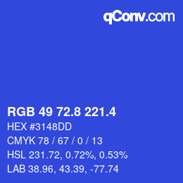 カラーコード: RGB 49 72.8 221.4 | qconv.com