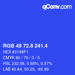 カラーコード: RGB 49 72.8 241.4 | qconv.com