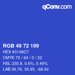 Color code: RGB 49 72 199 | qconv.com