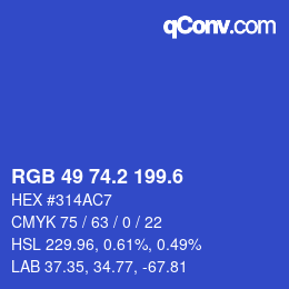カラーコード: RGB 49 74.2 199.6 | qconv.com