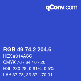 カラーコード: RGB 49 74.2 204.6 | qconv.com