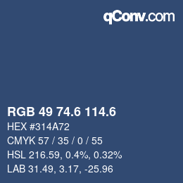 カラーコード: RGB 49 74.6 114.6 | qconv.com