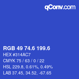 カラーコード: RGB 49 74.6 199.6 | qconv.com