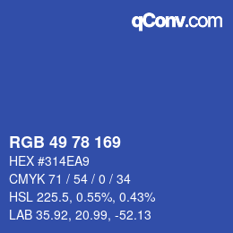 カラーコード: RGB 49 78 169 | qconv.com