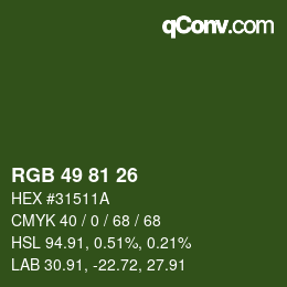 颜色代码: RGB 49 81 26 | qconv.com