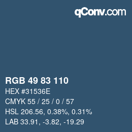 Código de color: RGB 49 83 110 | qconv.com