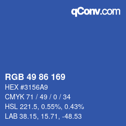 Farbcode: RGB 49 86 169 | qconv.com