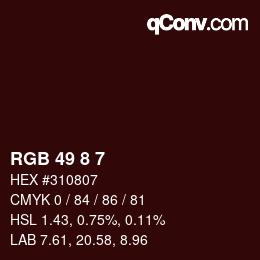 Color code: RGB 49 8 7 | qconv.com