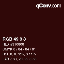 Farbcode: RGB 49 8 8 | qconv.com