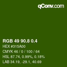 カラーコード: RGB 49 90.8 0.4 | qconv.com
