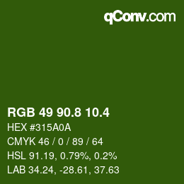 カラーコード: RGB 49 90.8 10.4 | qconv.com
