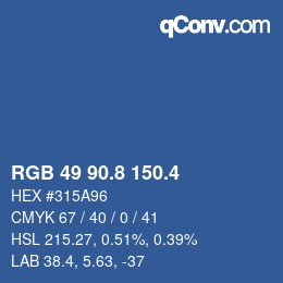 カラーコード: RGB 49 90.8 150.4 | qconv.com