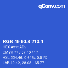 カラーコード: RGB 49 90.8 210.4 | qconv.com
