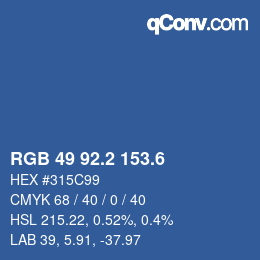 カラーコード: RGB 49 92.2 153.6 | qconv.com
