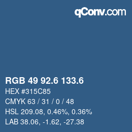カラーコード: RGB 49 92.6 133.6 | qconv.com