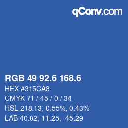 カラーコード: RGB 49 92.6 168.6 | qconv.com