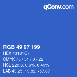 Color code: RGB 49 97 199 | qconv.com