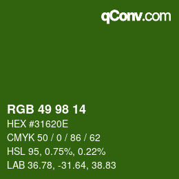 Color code: RGB 49 98 14 | qconv.com