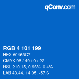 Color code: RGB 4 101 199 | qconv.com