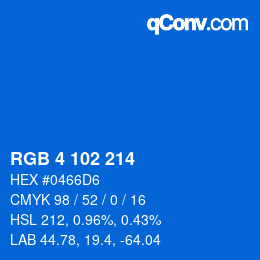 Color code: RGB 4 102 214 | qconv.com