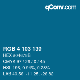 Color code: RGB 4 103 139 | qconv.com