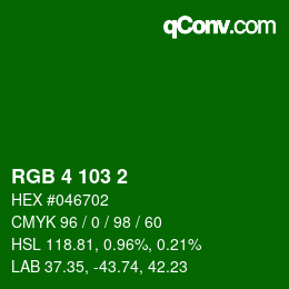 Color code: RGB 4 103 2 | qconv.com