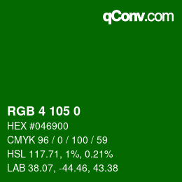Color code: RGB 4 105 0 | qconv.com