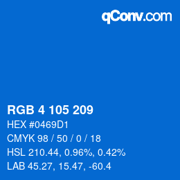 Color code: RGB 4 105 209 | qconv.com