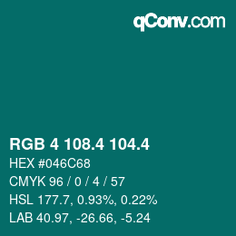 カラーコード: RGB 4 108.4 104.4 | qconv.com