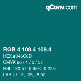 カラーコード: RGB 4 108.4 109.4 | qconv.com