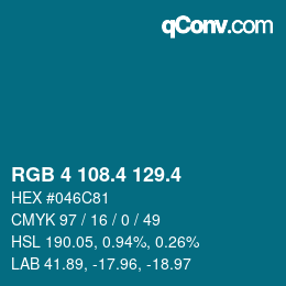 カラーコード: RGB 4 108.4 129.4 | qconv.com