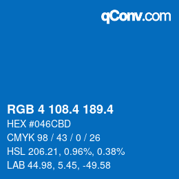 カラーコード: RGB 4 108.4 189.4 | qconv.com
