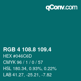 カラーコード: RGB 4 108.8 109.4 | qconv.com