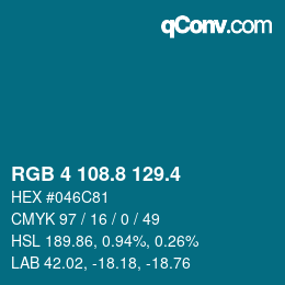 カラーコード: RGB 4 108.8 129.4 | qconv.com