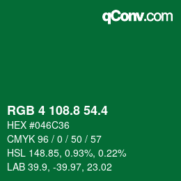 カラーコード: RGB 4 108.8 54.4 | qconv.com