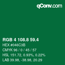 カラーコード: RGB 4 108.8 59.4 | qconv.com