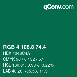 カラーコード: RGB 4 108.8 74.4 | qconv.com