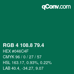 カラーコード: RGB 4 108.8 79.4 | qconv.com