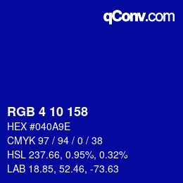 Color code: RGB 4 10 158 | qconv.com