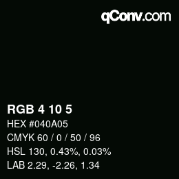 Color code: RGB 4 10 5 | qconv.com