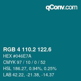 カラーコード: RGB 4 110.2 122.6 | qconv.com