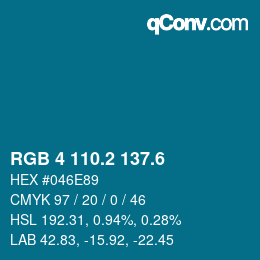 カラーコード: RGB 4 110.2 137.6 | qconv.com